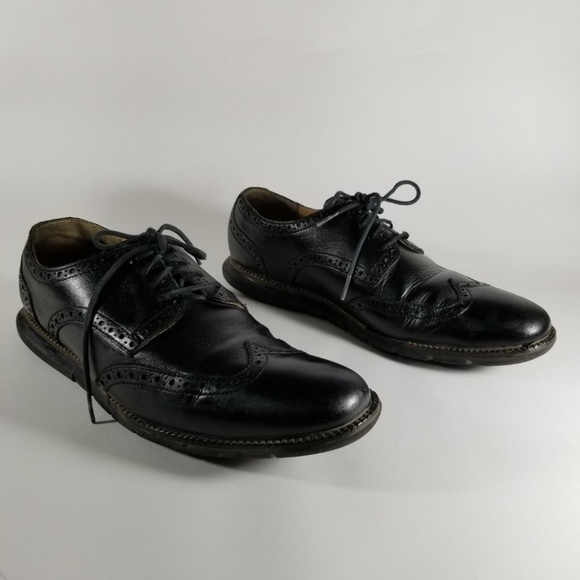 cole haan grand os black wingtip